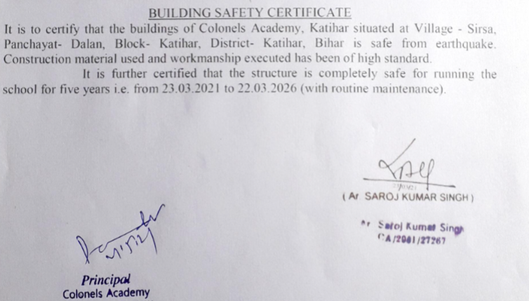 Building Safety Certificate